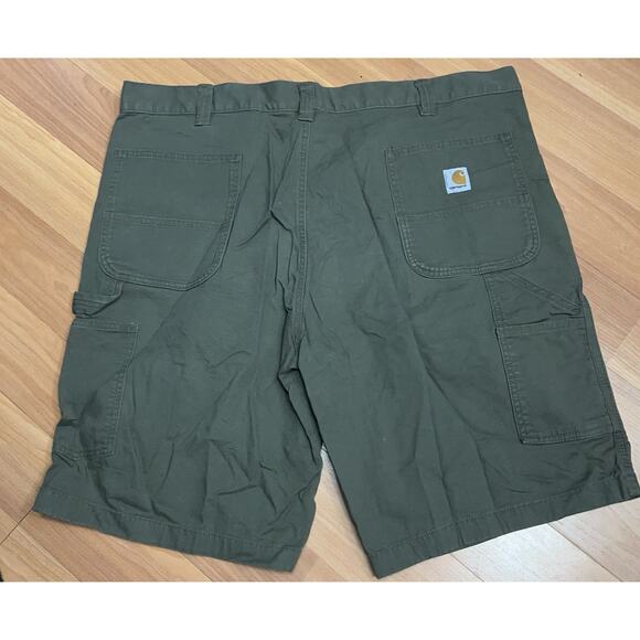Carhatt Relaxed Fit Mens Cargo Carpenter Shorts Green Rugged Flex Work 42x11 - Picture 3 of 12